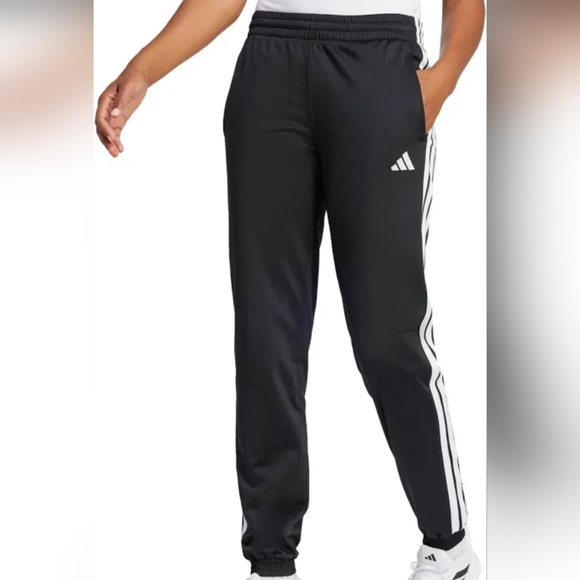 Ladies Adidas Athletic 3 Stripe Black Track Pants Size XS - Picture 1 of 8